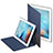 Funda de Cuero Cartera con Soporte L03 para Apple iPad 2 Azul