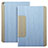 Funda de Cuero Cartera con Soporte L03 para Apple iPad Mini 4 Azul Cielo