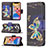 Funda de Cuero Cartera con Soporte Mariposa Carcasa L07 para Apple iPhone 13 Pro Multicolor