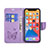 Funda de Cuero Cartera con Soporte Mariposa Carcasa L09 para Apple iPhone 13 Pro Morado