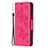 Funda de Cuero Cartera con Soporte Mariposa Carcasa L09 para Apple iPhone 14 Pro Rosa Roja