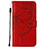 Funda de Cuero Cartera con Soporte Mariposa Carcasa L10 para Apple iPhone 13 Rojo
