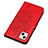 Funda de Cuero Cartera con Soporte Mariposa Carcasa L10 para Apple iPhone 13 Rojo