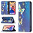 Funda de Cuero Cartera con Soporte Mariposa Carcasa para Apple iPhone 13 Mini Azul