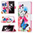 Funda de Cuero Cartera con Soporte Patron de Moda Carcasa B09F para Samsung Galaxy S21 Ultra 5G