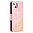 Funda de Cuero Cartera con Soporte Patron de Moda Carcasa L05 para Apple iPhone 13 Mini Oro Rosa