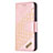 Funda de Cuero Cartera con Soporte Patron de Moda Carcasa L05 para Apple iPhone 13 Oro Rosa