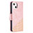 Funda de Cuero Cartera con Soporte Patron de Moda Carcasa L05 para Apple iPhone 13 Oro Rosa