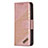 Funda de Cuero Cartera con Soporte Patron de Moda Carcasa L05 para Apple iPhone 13 Pro Max Oro Rosa