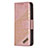 Funda de Cuero Cartera con Soporte Patron de Moda Carcasa L05 para Apple iPhone 14 Pro Oro Rosa