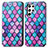 Funda de Cuero Cartera con Soporte Patron de Moda Carcasa S03D para Samsung Galaxy S21 Ultra 5G