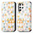 Funda de Cuero Cartera con Soporte Patron de Moda Carcasa S03D para Samsung Galaxy S21 Ultra 5G