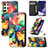 Funda de Cuero Cartera con Soporte Patron de Moda Carcasa S03D para Samsung Galaxy S21 Ultra 5G