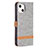 Funda de pano Cartera con Soporte para Apple iPhone 13 Mini Gris