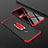 Funda Dura Plastico Rigida Mate Frontal y Trasera 360 Grados con Magnetico Anillo de dedo Soporte para Huawei Enjoy 9 Plus Rojo y Negro