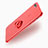 Funda Dura Plastico Rigida Transparente con Anillo de dedo Soporte para Apple iPhone 8 Plus Rojo