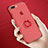 Funda Dura Plastico Rigida Transparente con Anillo de dedo Soporte para Apple iPhone 8 Plus Rojo