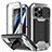 Funda Lujo Marco de Aluminio Carcasa 360 Grados RJ2 para Apple iPhone 13 Pro