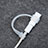 Funda Silicona Cap Tapa Soporte Cable Lightning Adaptador Tether Anti-Perdido P02 para Apple Pencil Blanco