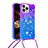 Funda Silicona Carcasa Goma Bling-Bling con Acollador Cordon Lanyard S01 para Apple iPhone 13 Pro