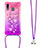 Funda Silicona Carcasa Goma Bling-Bling con Acollador Cordon Lanyard S01 para Samsung Galaxy A20