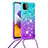 Funda Silicona Carcasa Goma Bling-Bling con Acollador Cordon Lanyard S01 para Samsung Galaxy A22 5G