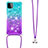 Funda Silicona Carcasa Goma Bling-Bling con Acollador Cordon Lanyard S01 para Samsung Galaxy A22 5G