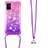 Funda Silicona Carcasa Goma Bling-Bling con Acollador Cordon Lanyard S01 para Samsung Galaxy A51 4G