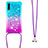 Funda Silicona Carcasa Goma Bling-Bling con Acollador Cordon Lanyard S01 para Samsung Galaxy A70S
