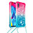 Funda Silicona Carcasa Goma Bling-Bling con Acollador Cordon Lanyard S01 para Samsung Galaxy M10