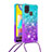 Funda Silicona Carcasa Goma Bling-Bling con Acollador Cordon Lanyard S01 para Samsung Galaxy M31