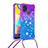 Funda Silicona Carcasa Goma Bling-Bling con Acollador Cordon Lanyard S01 para Samsung Galaxy M31