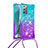 Funda Silicona Carcasa Goma Bling-Bling con Acollador Cordon Lanyard S01 para Samsung Galaxy Note 20 5G