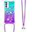 Funda Silicona Carcasa Goma Bling-Bling con Acollador Cordon Lanyard S01 para Samsung Galaxy Quantum2 5G