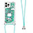 Funda Silicona Carcasa Goma Bling-Bling con Acollador Cordon Lanyard S02 para Apple iPhone 14 Pro