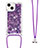 Funda Silicona Carcasa Goma Bling-Bling con Acollador Cordon Lanyard S02 para Apple iPhone 15