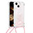 Funda Silicona Carcasa Goma Bling-Bling con Acollador Cordon Lanyard S02 para Apple iPhone 15