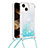 Funda Silicona Carcasa Goma Bling-Bling con Acollador Cordon Lanyard S02 para Apple iPhone 15