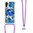 Funda Silicona Carcasa Goma Bling-Bling con Acollador Cordon Lanyard S02 para Samsung Galaxy A04s