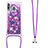 Funda Silicona Carcasa Goma Bling-Bling con Acollador Cordon Lanyard S02 para Samsung Galaxy A40s