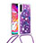 Funda Silicona Carcasa Goma Bling-Bling con Acollador Cordon Lanyard S02 para Samsung Galaxy A70S