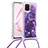 Funda Silicona Carcasa Goma Bling-Bling con Acollador Cordon Lanyard S02 para Samsung Galaxy A81