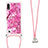 Funda Silicona Carcasa Goma Bling-Bling con Acollador Cordon Lanyard S02 para Samsung Galaxy M10