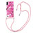 Funda Silicona Carcasa Goma Bling-Bling con Acollador Cordon Lanyard S02 para Samsung Galaxy M10