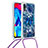 Funda Silicona Carcasa Goma Bling-Bling con Acollador Cordon Lanyard S02 para Samsung Galaxy M10
