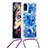 Funda Silicona Carcasa Goma Bling-Bling con Acollador Cordon Lanyard S02 para Samsung Galaxy M30s