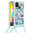 Funda Silicona Carcasa Goma Bling-Bling con Acollador Cordon Lanyard S02 para Samsung Galaxy M31 Prime Edition