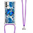 Funda Silicona Carcasa Goma Bling-Bling con Acollador Cordon Lanyard S02 para Samsung Galaxy M32 5G