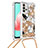 Funda Silicona Carcasa Goma Bling-Bling con Acollador Cordon Lanyard S02 para Samsung Galaxy M32 5G