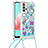 Funda Silicona Carcasa Goma Bling-Bling con Acollador Cordon Lanyard S02 para Samsung Galaxy M32 5G